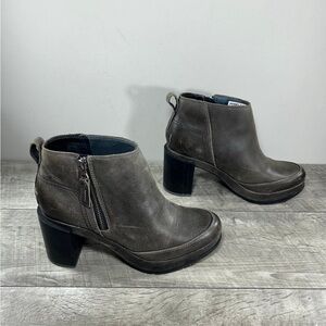 Sorel NL3301 Blake Heel Women’s Leather Waterproof Gray Heeled Boots Size 7.5